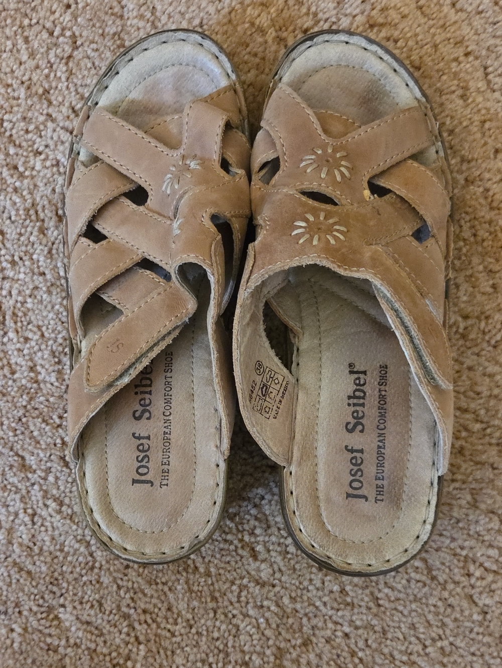 Josef Seibel Women's Beige/Tan Suede Slide Sandals